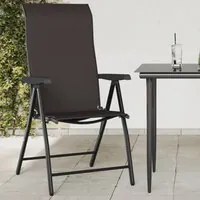 Sedie Pieghevoli da Giardino 4 pz Nere in Polyrattan 3270609