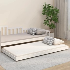 Giroletto Senza Materasso Bianco 90x200 Cm Legno Massello Pino /
