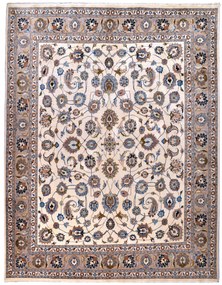 Kashmar Tappeto 370x290 Beige (Iran) Annodato A Mano