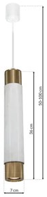 Lampadario a sospensione con filo Marble white/brass 1xGU10/8W/230V