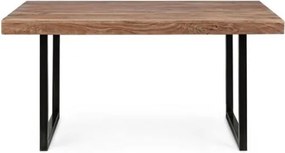 Tavolo In Legno Massello Rustico 100x200 Cm Gambe In Acciaio Egon Bizzotto