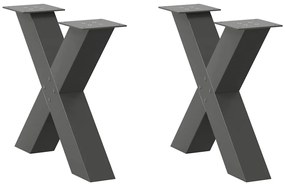 Gambe Tavolino Caffè A X 2 Pz Antracite 60x(42-43) Cm Acciaio /