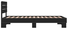 Giroletto nero 90x190 cm in legno multistrato e metallo