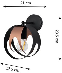 Applique MOONLIGHT 1xE27/15W/230V nero/rame