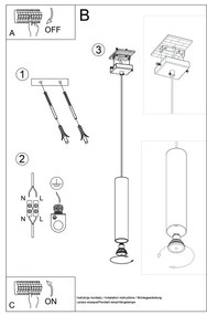 Sollux SL.1484 - Lampadario a sospensione con filo LAGOS 1xGU10/10W/230V verde