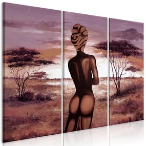 Quadro Without Shame (3 Parts)  Colore Viola, Dimensioni e Misure 120x80