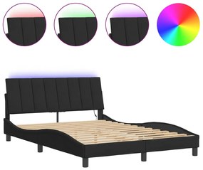 Giroletto con luci led nero 140x200 cm in velluto