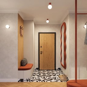 Plafoniera arancione con paralume in vetro ø 12 cm Orbital – Sollux