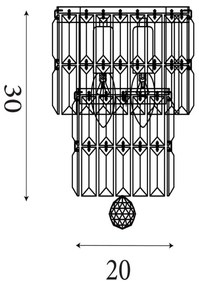 Searchlight 61321-2AB - Applique da parete EMPIRE 2xE14/7W/230V IP44