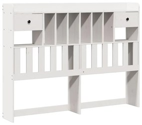 Letto libreria senza materasso bianco 140x200 cm legno di pino