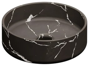 Lavabo da appoggio STEP/STAR tondo in ceramica nero