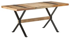 Tavolo Da Pranzo 160x80x76 Cm İn Legno Massello Di Mango Grezzo /