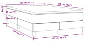 Giroletto a Molle con Materasso Crema 120x190 cm in Tessuto