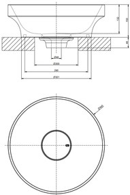 Lavabo da appoggio 445 mm senza troppopieno in cristalplant 521 bianco Origini 66601 Gessi