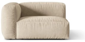 Parte divano componibile beige (con penisola a sinistra) con rivestimento in velluto Martina – Micadoni