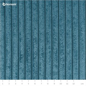 Divano angolare turchese allungabile con rivestimento in velluto a coste Sara – Ropez