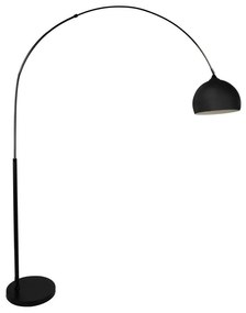 Grande lampada da terra ad arco H. 180 cm Metallo e Marmo Nero opaco  - OMBRAGE