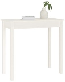 Tavolo consolle bianco 80x40x75 cm in legno massello di pino