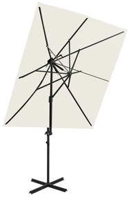 Ombrellone A Sbalzo Con Doppia Copertura 250x250 Cm Sabbia /