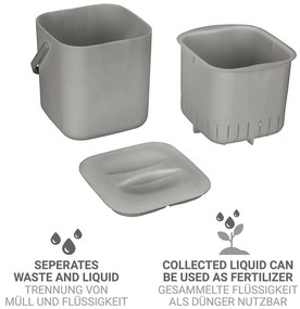 Bidone per l'umido grigio chiaro 3 l Conny – Wenko