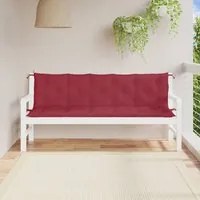 Cuscini per Panca 2 pz Rosso Vino 180x50x7 cm in Tessuto Oxford 361725