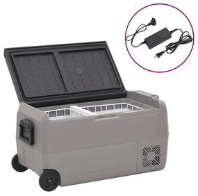 Borsa Frigo Con Ruote E Adattatore Nera E Grigia 60 L Pp E Pe /