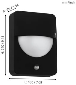 Eglo 98705 - Lampada da esterno con sensore SALVANESCO 1xE27/28W/230V IP44