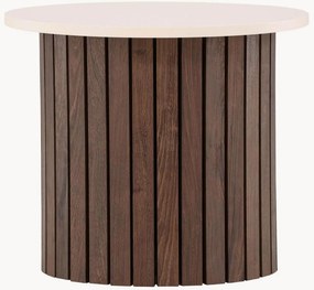 Tavolino rotondo effetto legno e pietra Visingsö