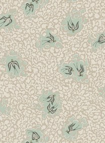 Josephine Munsey Carta da parati Bea's Swallows - Cliffwell Stone and Radmoor Blue