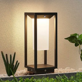 Lucande Luce LED solare per zoccoli Eliel, 34 cm, antracite, IP54 Eliel, Nero, Alluminio, Moderno, Lampade solari