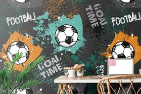Carta da parati autoadesiva – Palla da calcio in stile moderno