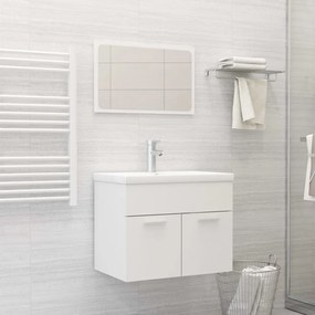 Set Mobili Da Bagno Bianco İn Truciolato /