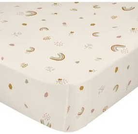 Lenzuolo con angoli HappyFriday MINI Beige Multicolore 60 x 120 x 14 cm Arcobaleno