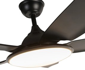 Ventilatore da soffitto nero 130 cm con LED dimmerabile e telecomando - Vifte