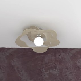 Plafoniera Moderna Ripples Metallo Sabbia 1 Luce E27 D.50Cm