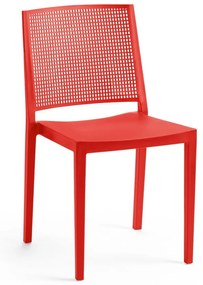 Sedia da giardino in plastica rossa Grid - Rojaplast