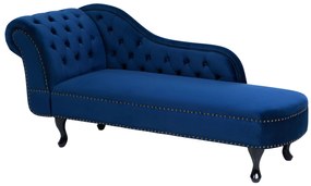 Chaise longue sinistra in velluto blu NIMES Beliani