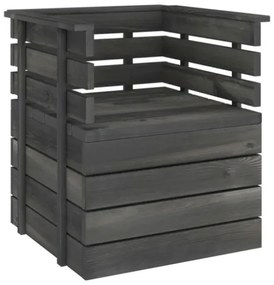 Set Divani da Giardino su Pallet 6 pz Legno Pino Grigio Scuro