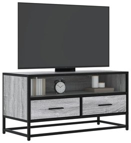 Mobile Tv Grigio Sonoma 80x34,5x40 Cm Legno Multistrato Metallo /