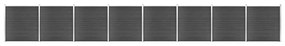 Set Pannelli di Recinzione in WPC 1391x186 cm Nero
