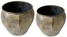 Vaso decorativo RIGHE grigio / argento H 26 cm