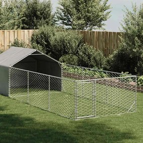Cuccia Per Cani Da Esterno Con Recinto 6x2x1,5m Acciaio Zincato /