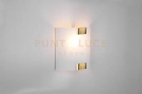 Pura applique vetro quadrata ganci metallo ottone invecchiato 20x20...