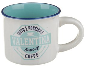 Tazzina caffè con nome Valentina in gres porcellanato