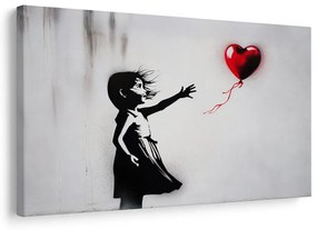 Quadro su tela – Ragazza e cuore volante