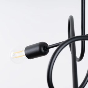 Sollux SL.1434 - Lampadario a plafone LOOP 3xE27/15W/230V nero