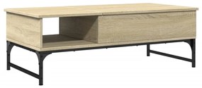Tavolino salotto rovere sonoma 100x50x35 cm multistrato metallo