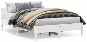Letto Senza Materasso Bianco 140x200 Cm Legno Massello Di Pino /