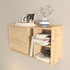 Libreria a parete in rovere decorato in colore naturale 65x30 cm Sima - Kalune Design