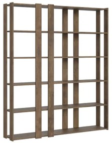 Libreria in legno Noce 178x204h cm con 6 ripiani e 8 fasce - KATO E